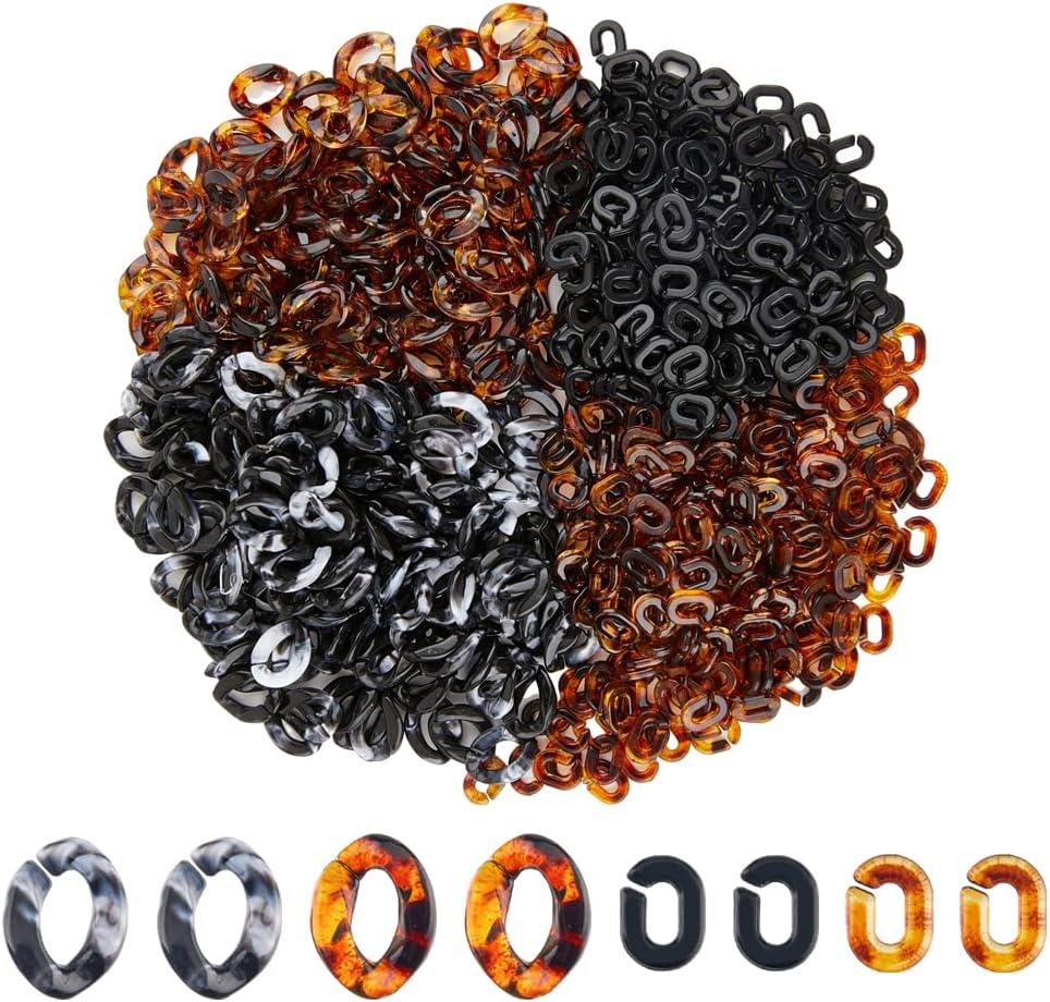 Translucent Linking Rings 800Pcs Transparent Acrylic Linking Rings 4 Styles Quick Link Connectors ...