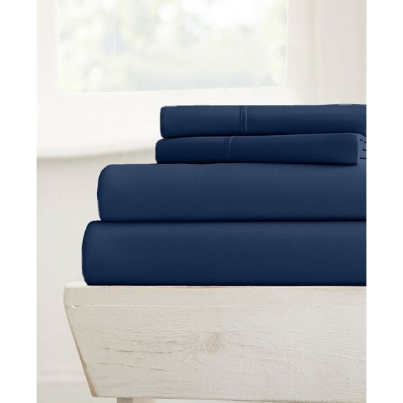 800TC Short King Size 4PC Sheet Set - Premium 800-Thread-Count 100% Egyptian Cotton, Fit Upto 30 inches Extra Deep Pockets Mattress - Mediterranean Blue
