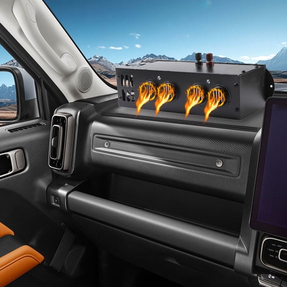 800W 12V/24V Car Heater - Portable Windshield Defroster (11.81x4.72x2.76in) - Fast Heating & Defrosting in Minutes,Compact Design for Cars/Trucks,Winter Essential - Easy Plug-and-Install