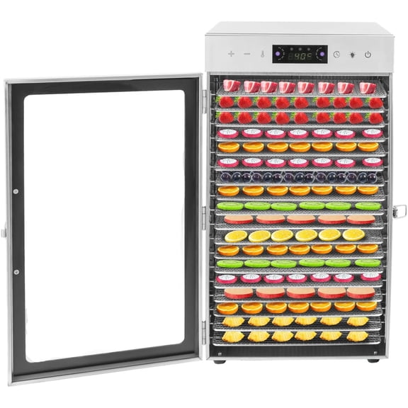 800W 18 Trays Dehydrator Machine, 110V Stainless Steel Meat Fruit Vegetable Jerky Dryer Machine with 24H Timer -Control LED Display for Drying Flower , Dried Fruits and Vegetables
