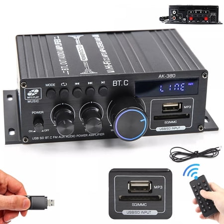 800W 2 Channel bluetooth Mini HIFI Power Amplifier Audio Stereo Amp Home Car FM