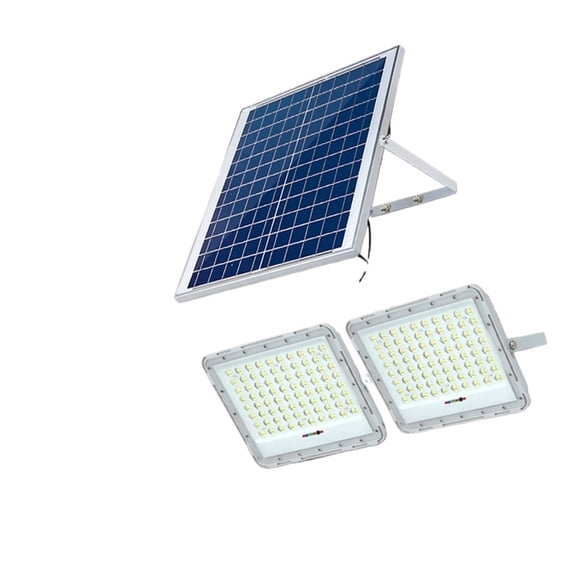 800W 2 head Solar Light Outdoor Led Floodlight Garden Lights Solar Panel IP67 Waterproof Super Bright Remote Control Wall Lamp
