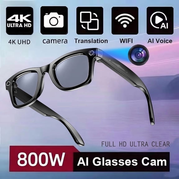 800W Camera AI Glasses Men Color-Changing Smart Translation Glasses Photo Video Recording Waterproof Call Smart Sunglasses