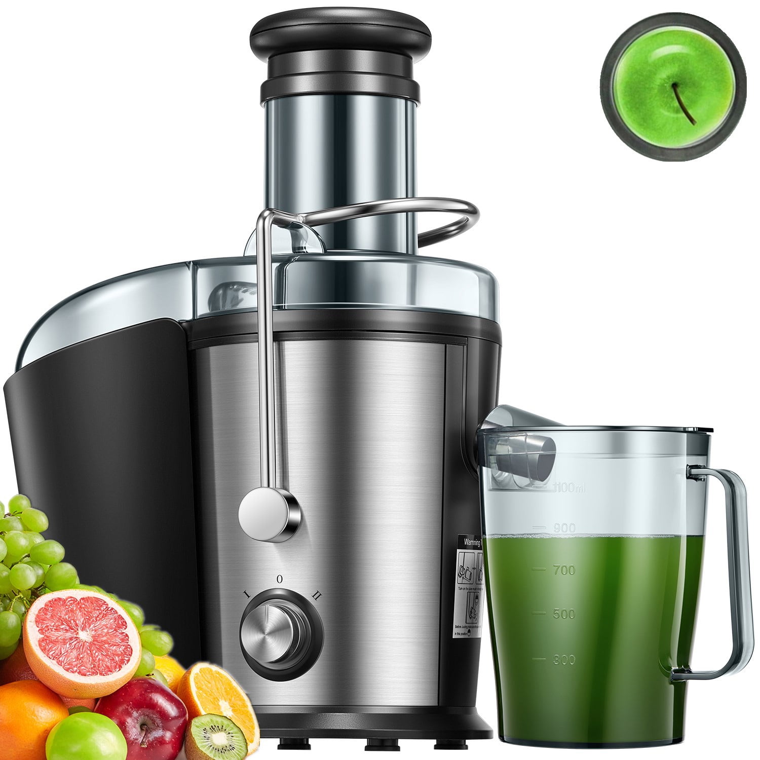 Clearance SALE! 800W Juicer Extractor Easy Clean, 3-Speed Control, Dual  Speed Centrifugal Juicer with Non-drip Function, Stainless Steel Juicers