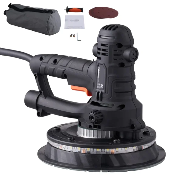 800W Drywall Sander with Brush Motor,1200-2300RPM Variable Speed and Auto Vacuum for Effortless Wall Finishing