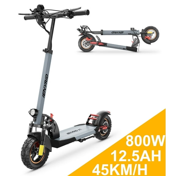800W Electric Scooter 45KM/H & 20-40km, 10 inch Tires, 12.5AH AOKDA Kick Scooter Commuting for Adults & Teens LOAD 300LBS