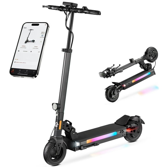 800W Electric Scooter for Adults Teen,8.5" Off-Road Tires E-Scooter,25MPH,25 Miles Range,RGB Lights & APP Control