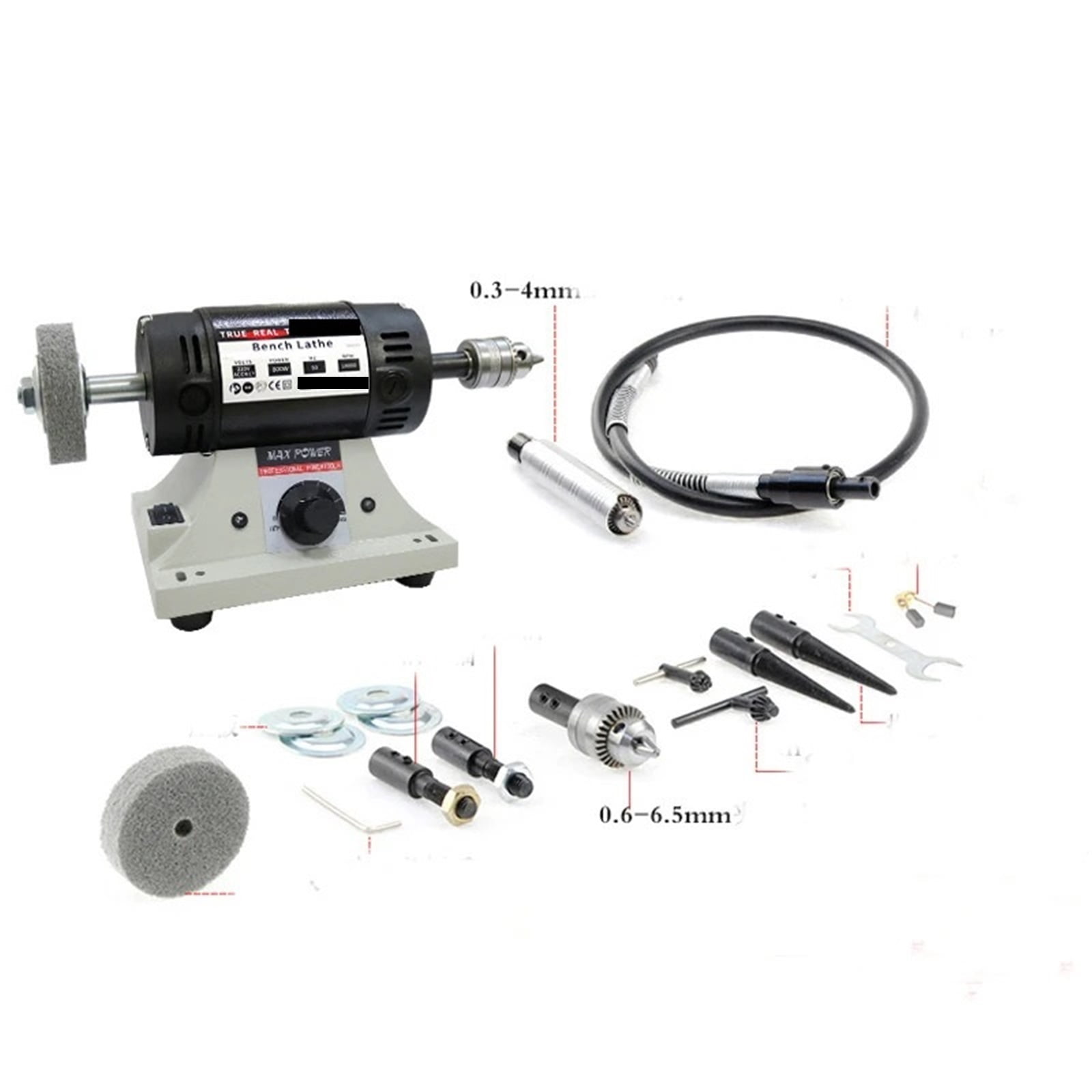 800W High-Power Bench Grinder Electric Eoodworking Jade Carving Polishing Machine Grinder 0.3-4mm Flexible Shaft Handle