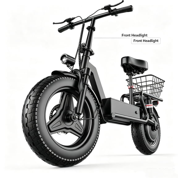 ASKGO 1200W Peak Electric Scooter for Adults, 48V 15AH Battery, 3-Speed Folding Electric Scooter, 25MPH Max Speed & 27 Mile Range, All Terrain UL2272