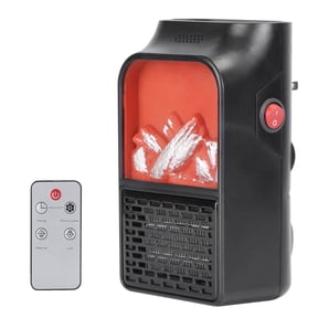 800W Plug In Space Heater Wall Outlet Heater for Office with 360 Rotatable Plug Adjustable Temperature 2 Wind Speeds Remote Control