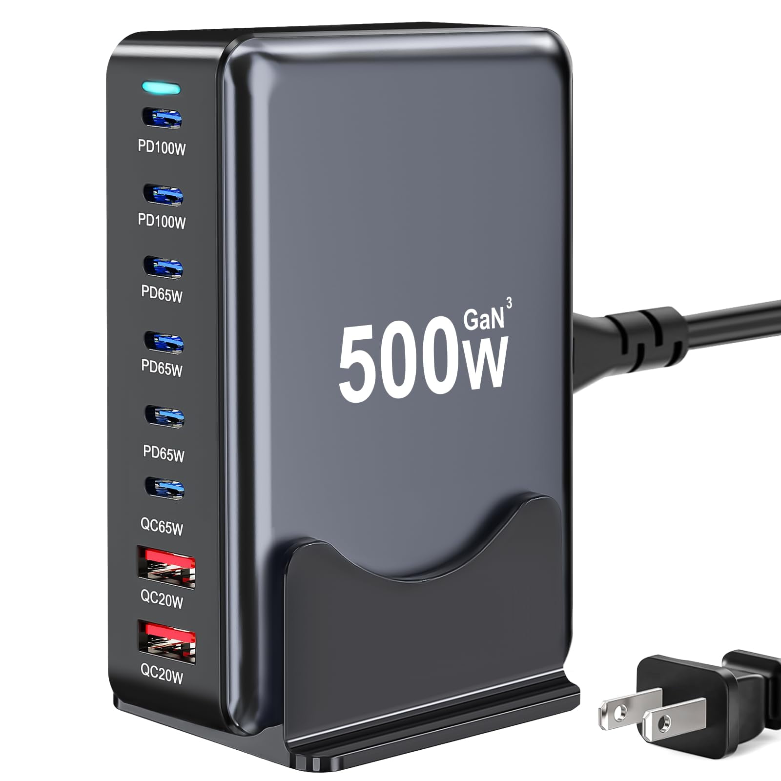 800W USB C Fast Charger Block, 10 Port USB Charging Station, GaN  Pro Double 140W PD PPS Port Fast Charging Station,Laptop Wall Charger Compatible with HP,DELL,MacBook Pro,iPhone 16,Galaxy S24