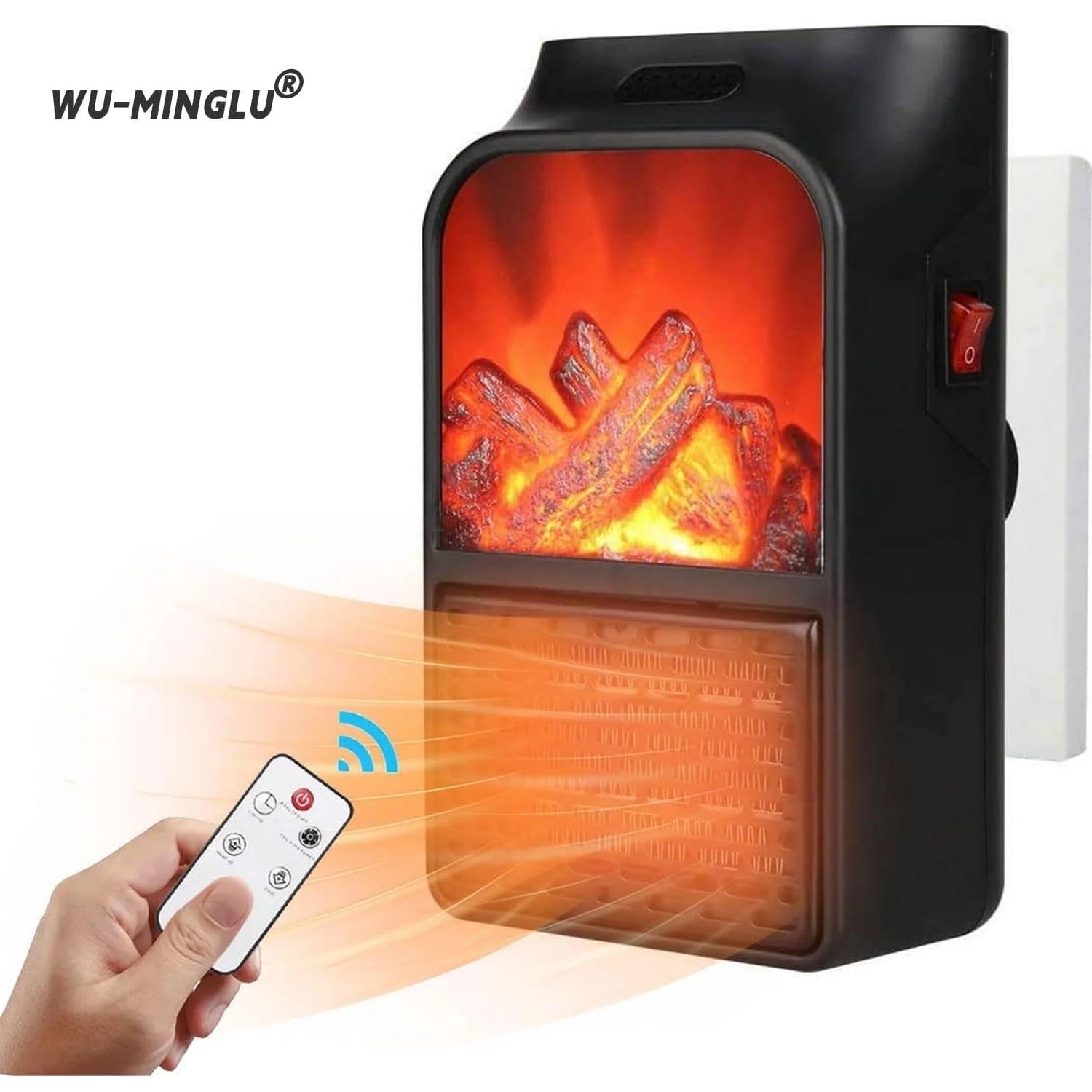 800W Wall Outlet Space Heater with Remote,LED Display Small Plug in Electric Heater with Adjustable Thermostat and Timer for rv and Home Office Bathroom Indoor Use