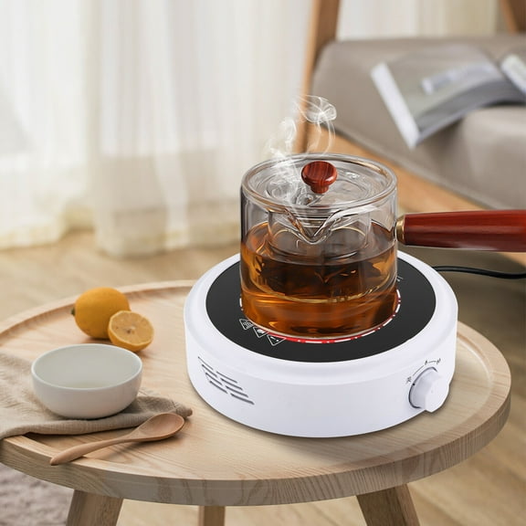 800W White Portable Electric Mini Stove Coffee Tea Water Hot Plate Boiling Stove 110V for Home, Office