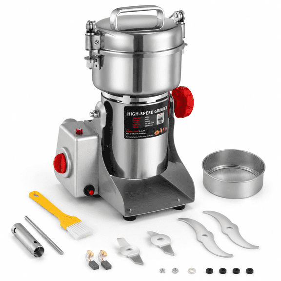 800g Stainless Steel Electric Grain Mill Flour Maker for Home Kitchens