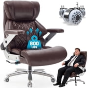 800lbs Executive Chairs with 5D Flip Arms, Heavy Duty Office Chair with Adjustable Lumbar Support, Big and Tall chair with Quiet Rubber Wheel and Extra Wide seat