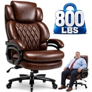 800lbs Big and Tall Office Chair, Executive Chair with Adjustable Headrest and Lumbar Support, High Back Extra Wide Seat, PU Leather Heavy Duty Computer Desk Chair