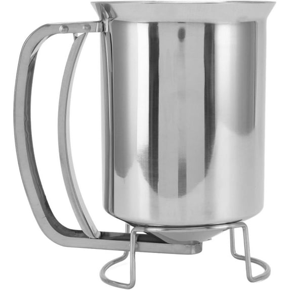 800ml / 27fl oz Pancake Batter Dispenser Bottle, Stainless Steel Funnel Cake Dispenser, Handheld Spout Squeeze Mix Pourer for Baking Cupcakes Muffins