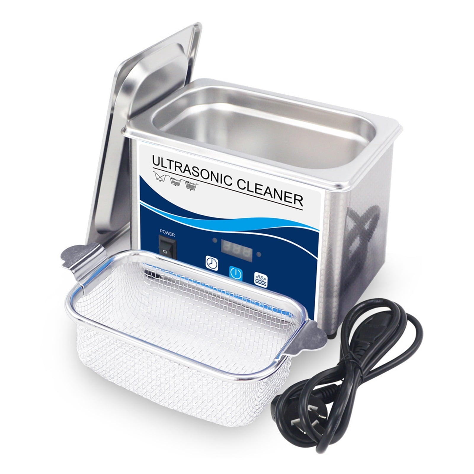 800ml 80W Ultrasonic Cleaner Stainless Steel Washing Bath Machine Glasses Jewelry Watch Denture Mini Ultrasound Wave Cleaning Tank
