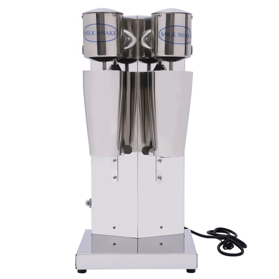800ml Commercial Classic Milkshake Maker Machine Stainless Steel Milkshake Maker, Drink Mixer Blender for Coffee, Milk, Soft Ice Cream and Shakes (Double Heads+Related Sets)