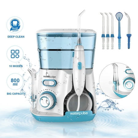 800ml Electric Water Flosser Jet Oral Irrigator Tooth Cleaner Floss Pick with 5 Jet Tips US Plug