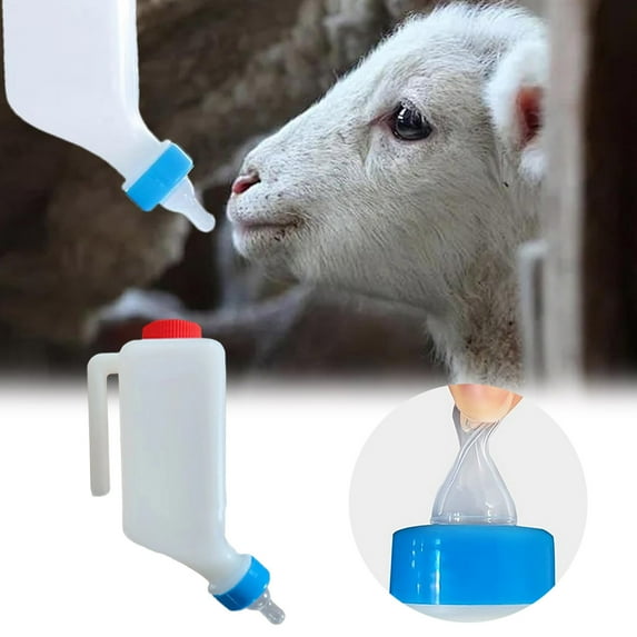 800ml Lamb Baby Bottle Milk Feeder With Scale Hanging Handle Soft Nipple Slow Medium Flow Nursing Bottle For Animals