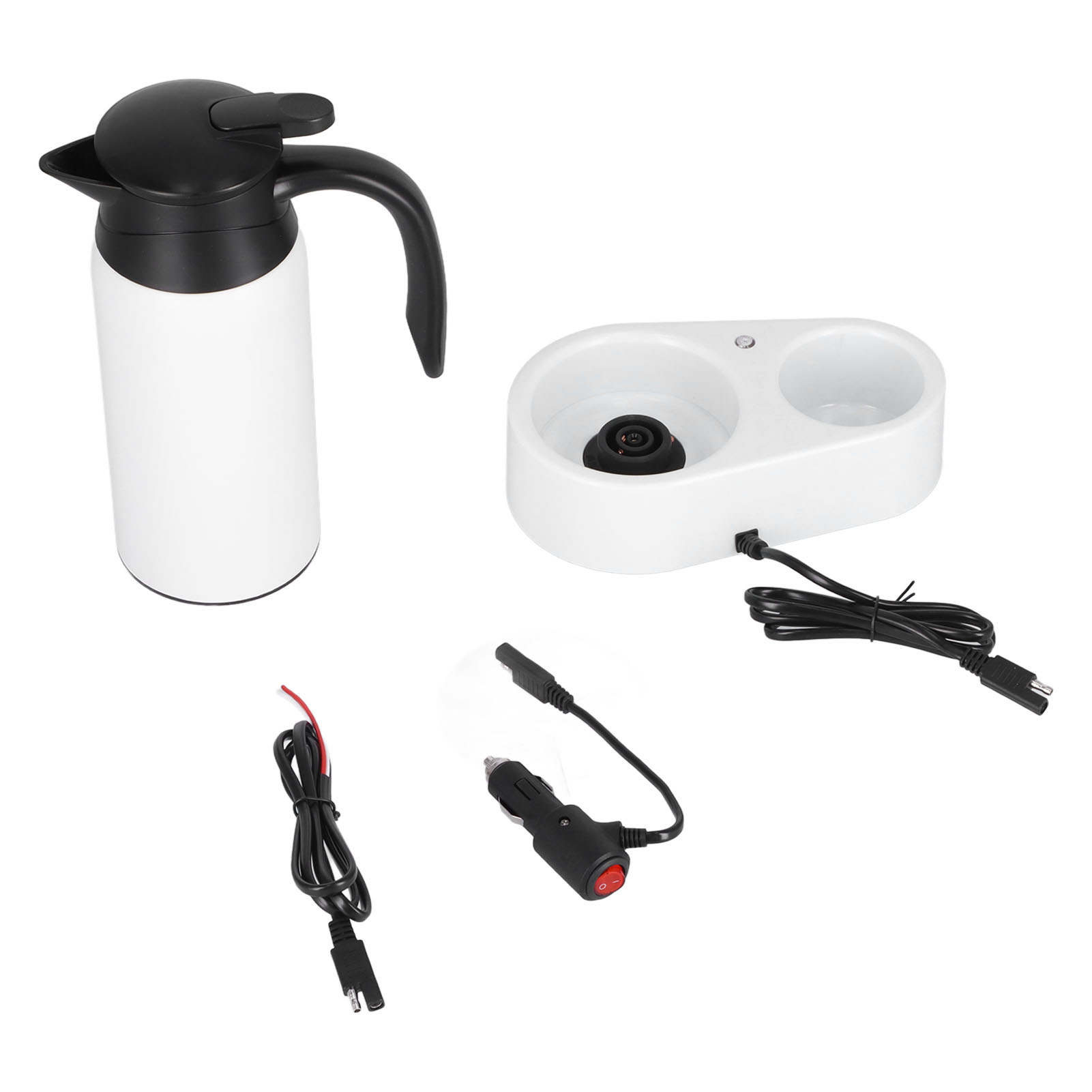800ml Portable Electric Car Kettles Car Water Dispenser with White Base