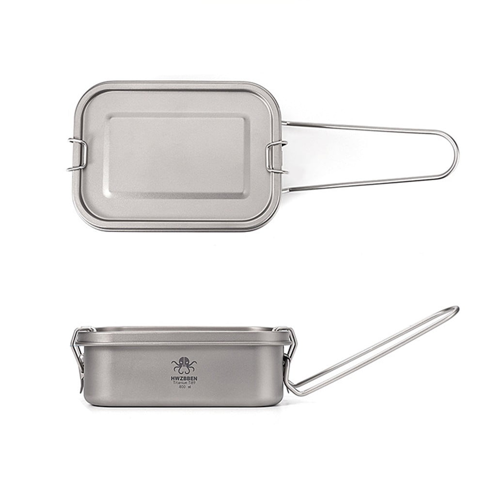 800ml Titanium Lunch Box LeakProof Lunch Box Camping Food Storage