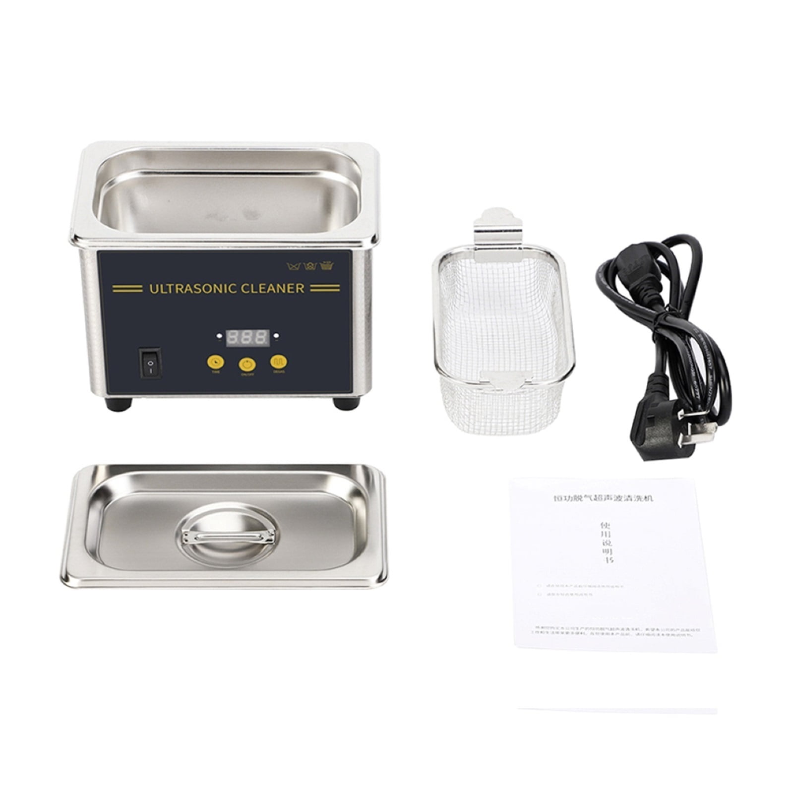 800ml Ultrasonic Cleaner Bath Timer Jewelry Brush Glasses Manicure Stones Cutters Dental Razor Parts Ultrasound Sonic ,Strong Cleaning