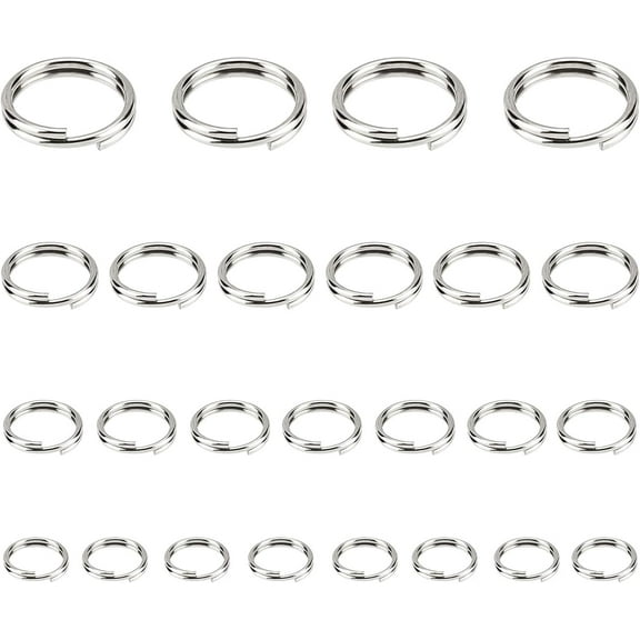 800pcs 4.5/5/7/8mm Split Key Rings Stainless Steel Key Ring Metal Split Key Chain Keychain Rings for Crafts Home Car Keys Organization Stainless Steel Color DIY