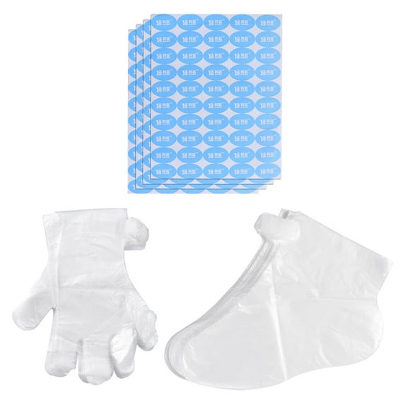 WHAMVOX Disposable Gloves for Pedicure with Large Sized PE Gloves and Foot Covers in Assorted Colors for Daily Use 800pcs