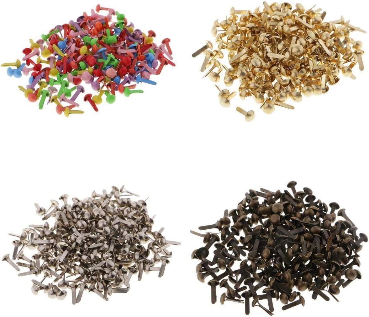 800pcs Mini Decorative Round Head Split Pins Metal Brads Paper ...