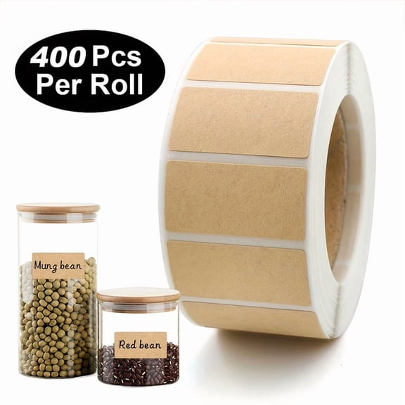 800pcs of Packaging Storage Tools,Self-Adhesive Kraft Paper Labels,And Durable,Writable, Natural Texture Sealing Stickers,Ideal for Gift Wrapping Or Item Categorization,Stylish And Practical,Highly