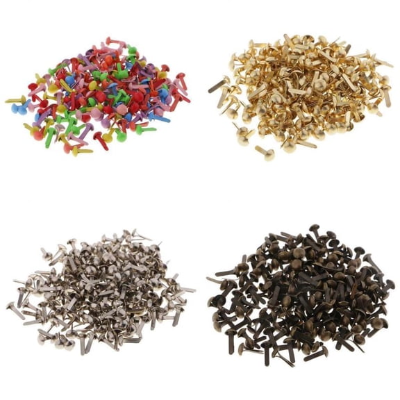800pcs Round Head Metal Paper Fastener Decorative Brad for Kids Craft 4.5mm
