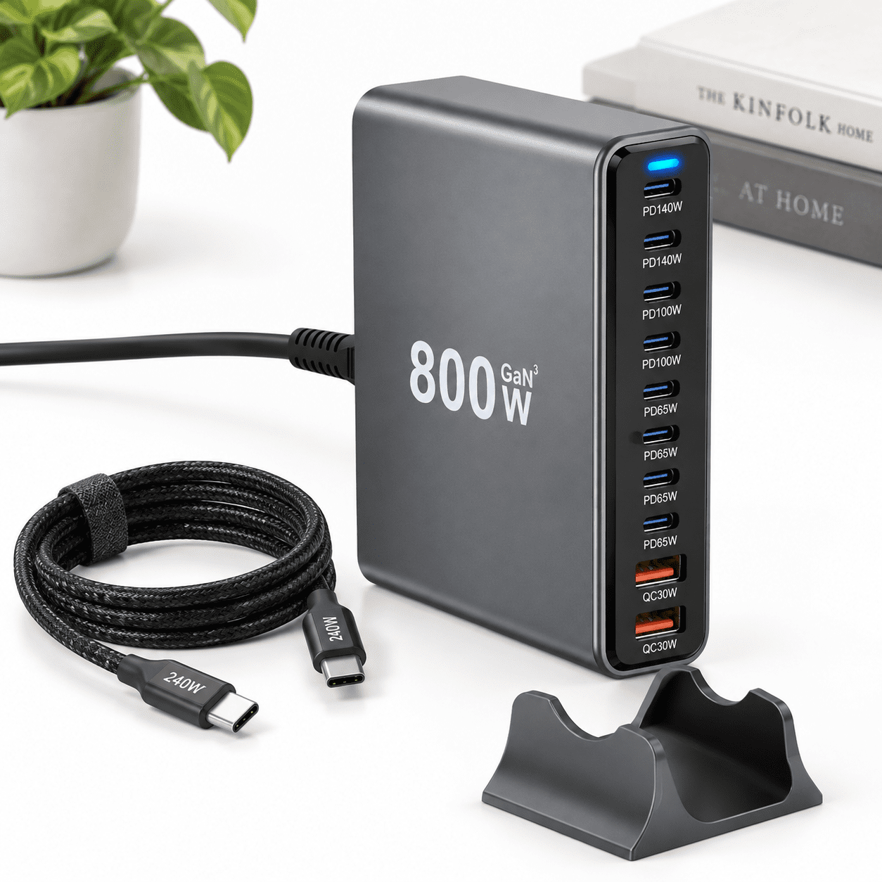 800wb C Block 10-port Charging Station With Dual 140w Pd - Walmart.com