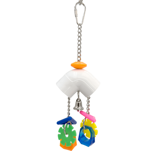 801 Elbow Puller - Handcrafted Bird Cage Toy, Interactive Chain Legs, Colorful Parts