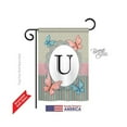 thumbnail image 1 of 80151 Butterflies U Monogram 2-Sided Impression Garden Flag, 1 of 1