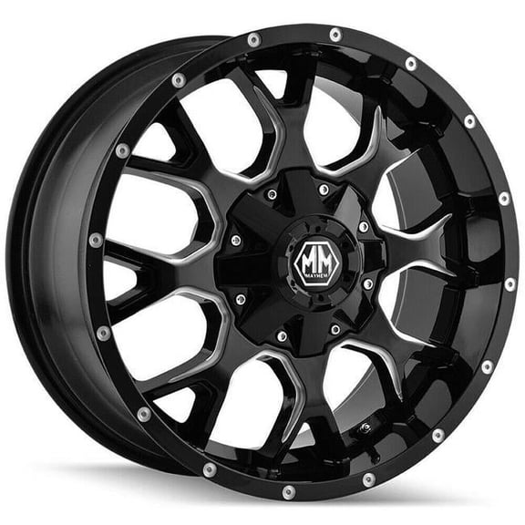 80152994MF Warrior 8015 6 x 120 Backspacing 0 mm Offset 78.1 mm Hub Milled Spokes Wheel, Black