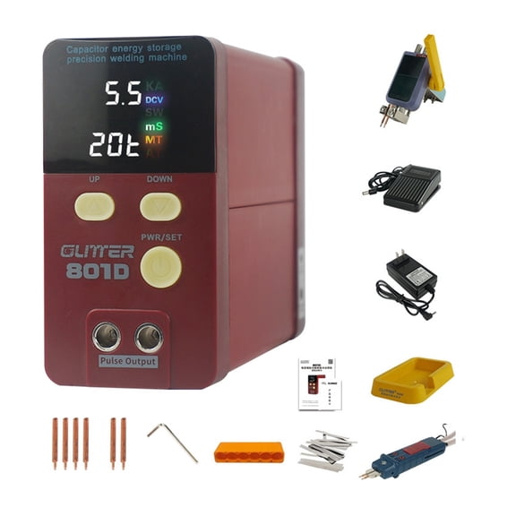 801D Storage Capacity Spot Welding Machine 12KW Battery Welder Spot Welder 0.2mm Pure Nickel Welding 0.1-0.3mm 1800A ,Easy to Use