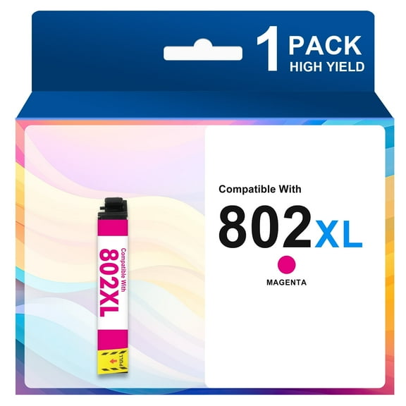 802 802xl Ink Cartridge (1-Pack T802XL, Magenta) Compatible for Epson ink 802 XL 802XL Workforce Pro WF-4730 WF-4720 WF-4734 Printer