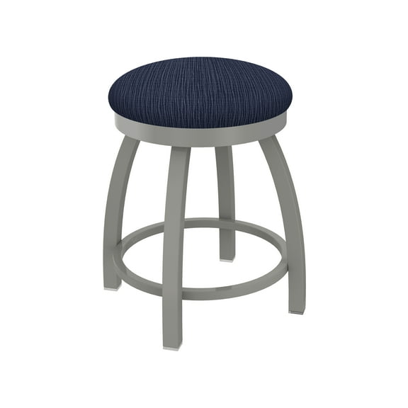 802 Misha 18" Swivel Vanity Stool with Anodized Nickel Finish and Graph Anchor Seat