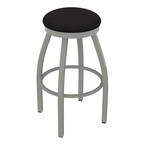 802 Misha 25" Swivel Counter Stool with Anodized Nickel Finish and Canter Espresso Seat