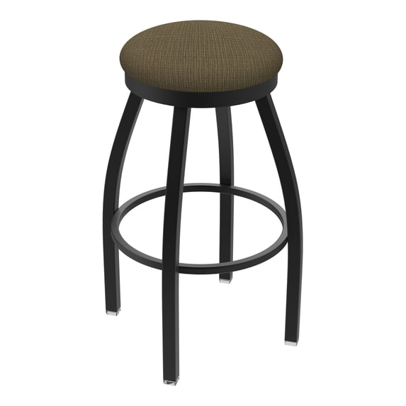 802 Misha 25" Swivel Counter Stool with Black Wrinkle Finish and Graph Cork Seat