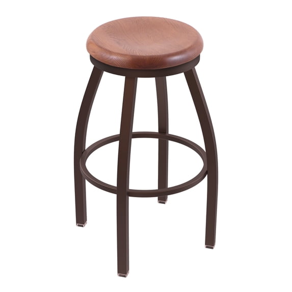 830 Voltaire 25-inch Swivel Counter Stool with Anodized Nickel Finish, Natural Back, and Natural Maple Seat
