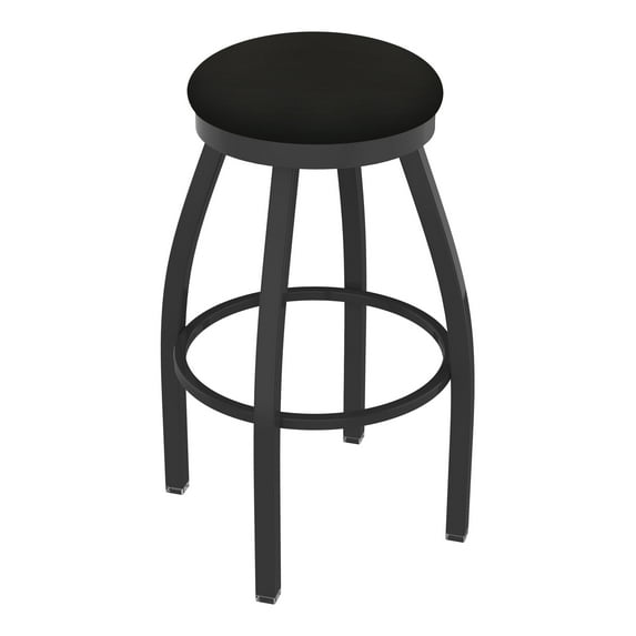 802 Misha 30" Swivel Bar Stool with Pewter Finish and Canter Espresso Seat