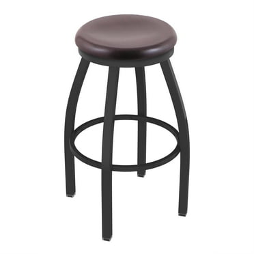 802 Misha 36" Swivel Extra Tall Bar Stool with Pewter Finish and Dark Cherry Oak Seat