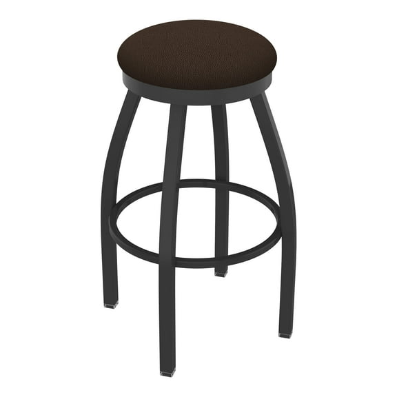 XL 802 Misha 36" Swivel Extra Tall Bar Stool with Pewter Finish and Rein Coffee Seat