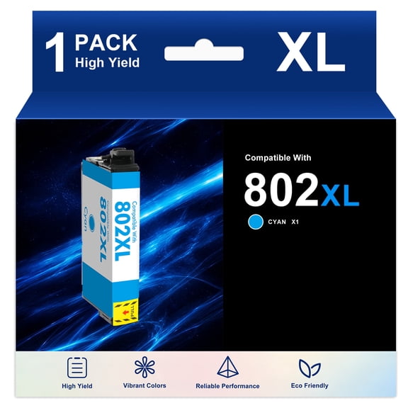 802 XL Ink Cartridge Compatible for Epson 802 802XL Ink Cartridge Workforce Pro WF-4730 WF-4720 WF-4734 Printer (1 Pack)