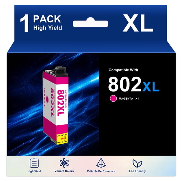 802 XL Ink Cartridge Compatible for Epson 802 802XL Ink Cartridge Workforce Pro WF-4730 WF-4720 WF-4734 Printer (1 Pack)