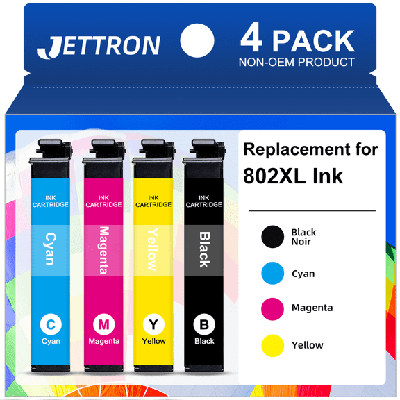802 XL Ink Cartridge for Epson 802XL Ink  Compatible for Workforce Pro WF-4734 WF-4740 WF-4730 Printer (4 Pack)