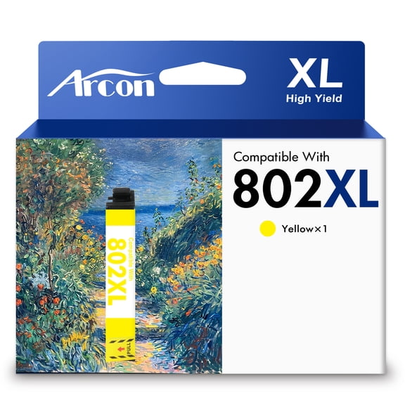 802 XL Ink Cartridges 1 x Yellow Compatible for 802 802 XL 802XL Printer Ink WorkForce Pro EC-4020 WF-4740 WF-4730 WF-4720 EC-4030 T802 T802XL